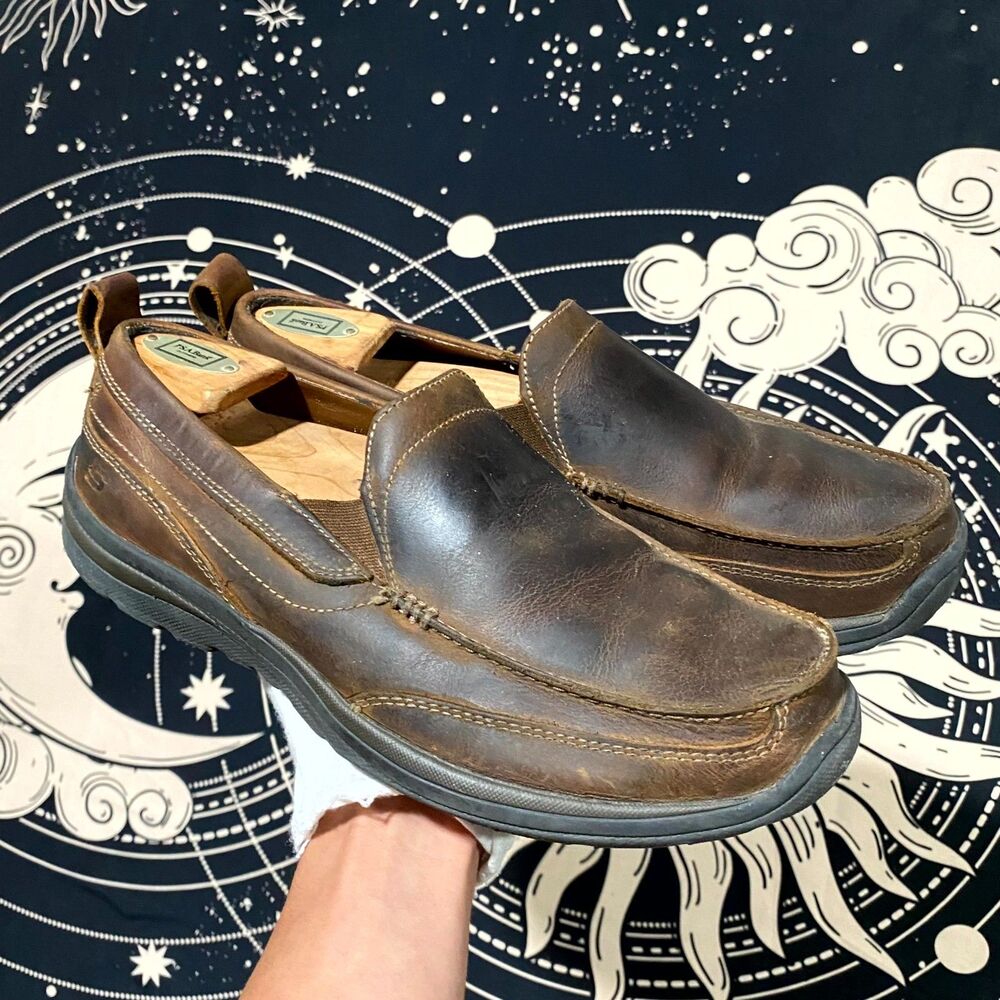 Skechers Superior Gains 63697-CDB Loafer Shoes Men's 9 Brown Leather Casual